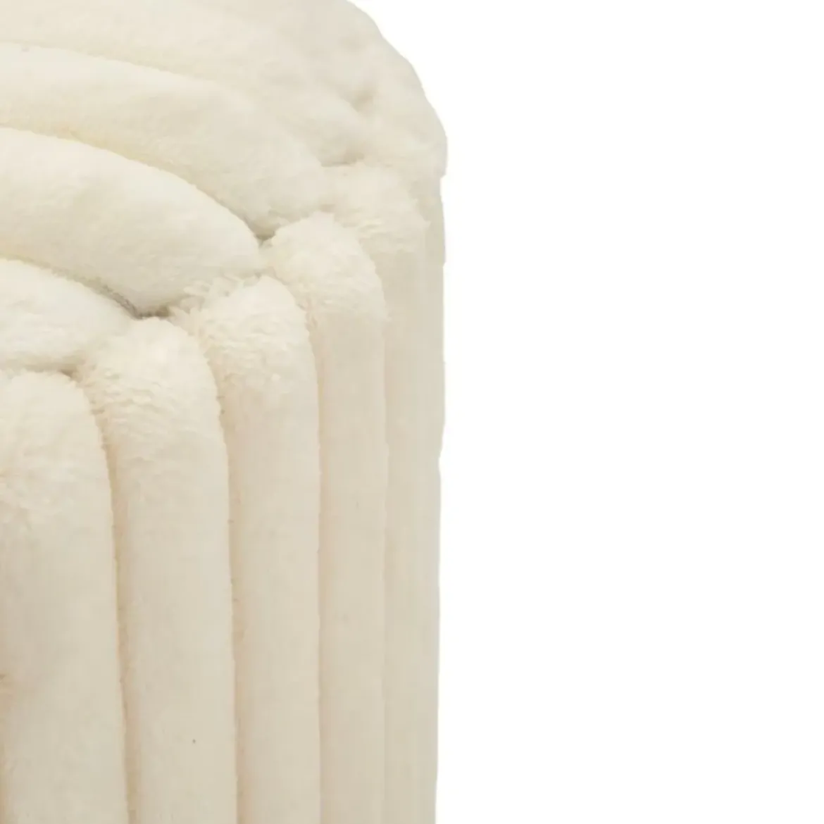 Set 2 Pouf Contenitori Imbottiti Bianco Seduta Tavolino Soggiorno Camera