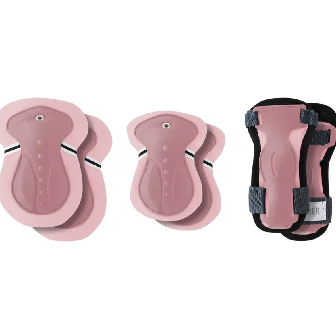 Set Protezioni Bambini XS Gomiti Ginocchia Polsi Rosa Monopattino