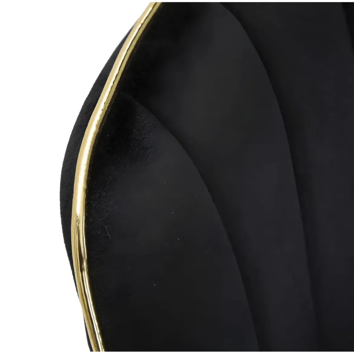 Set 2 Sedie da Pranzo Imbottite Nero Dettagli Oro per Soggiorno Cucina