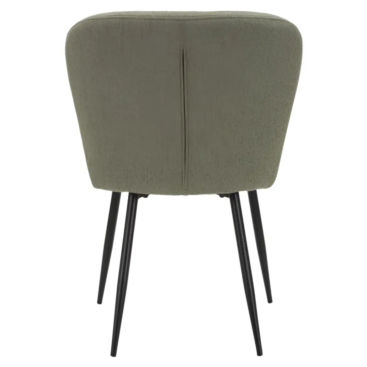 Set 2 Sedie da Pranzo in Tessuto Verde Metallo Nero Seduta Imbottita