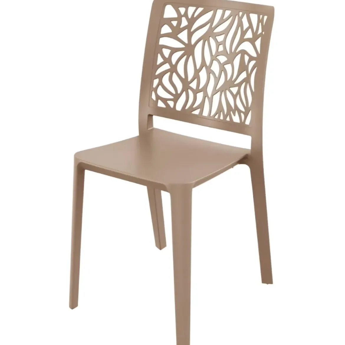 Set 4 Sedie da Pranzo Tortora Chiaro Polipropilene da Interno Esterno