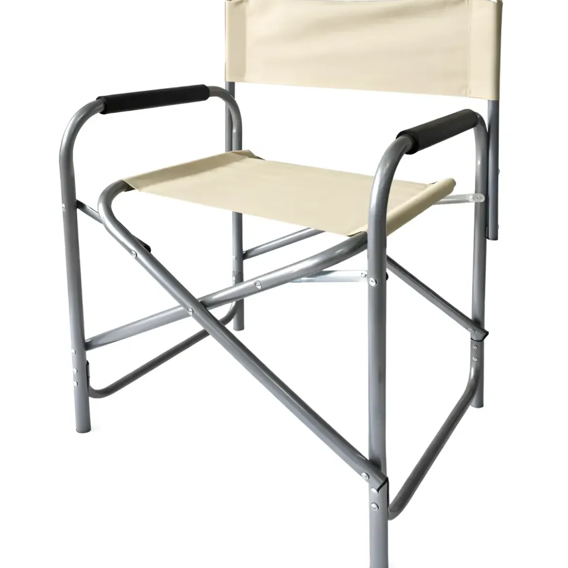 Set 6 Sedie da Regista Pieghevoli Beige Struttura Alluminio da Esterno