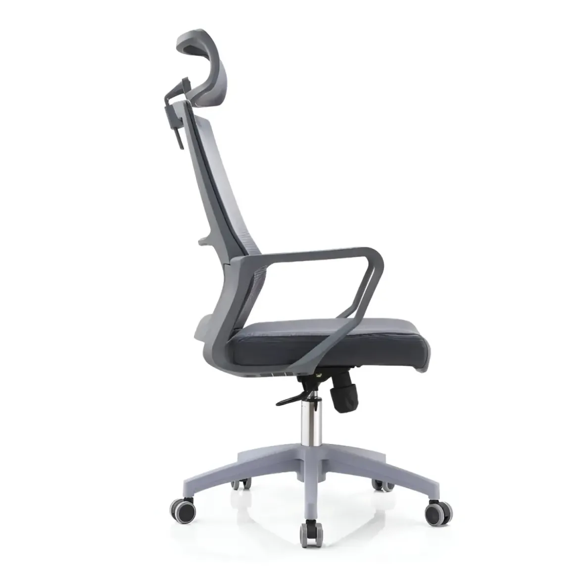 Set 2 Sedie da Ufficio Grigio Schienale Traspirante Poggiatesta Regolabile