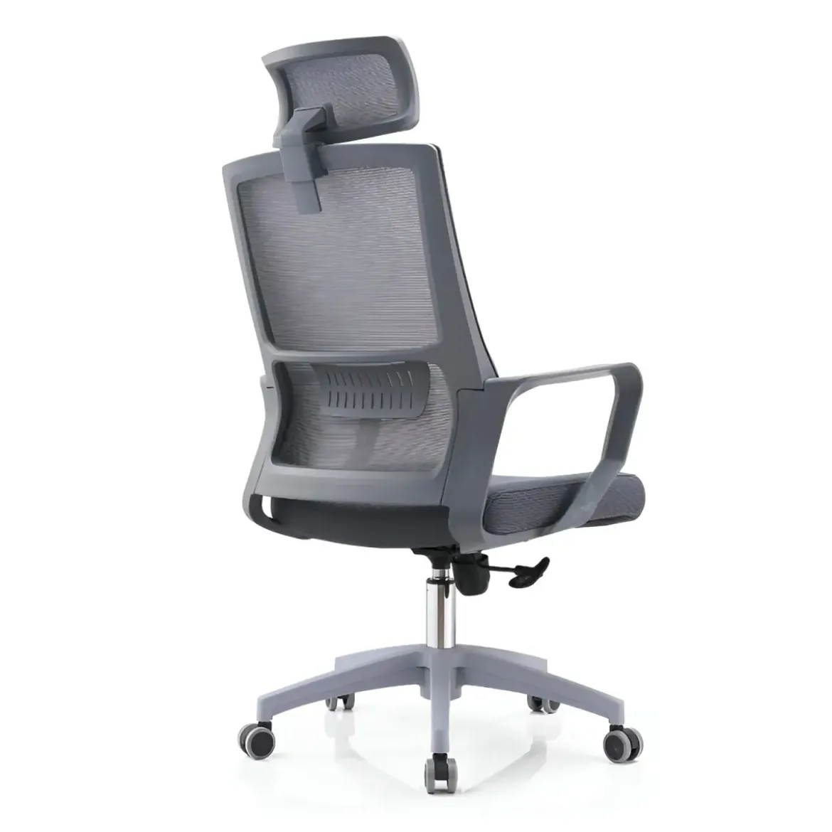 Set 2 Sedie da Ufficio Grigio Schienale Traspirante Poggiatesta Regolabile