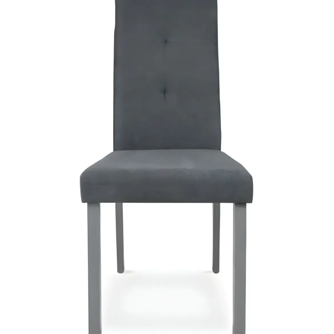 Set 2 Sedie Imbottite in Legno Grigio con Seduta in Tessuto Grigio