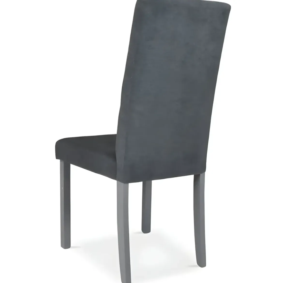 Set 2 Sedie Imbottite in Legno Grigio con Seduta in Tessuto Grigio