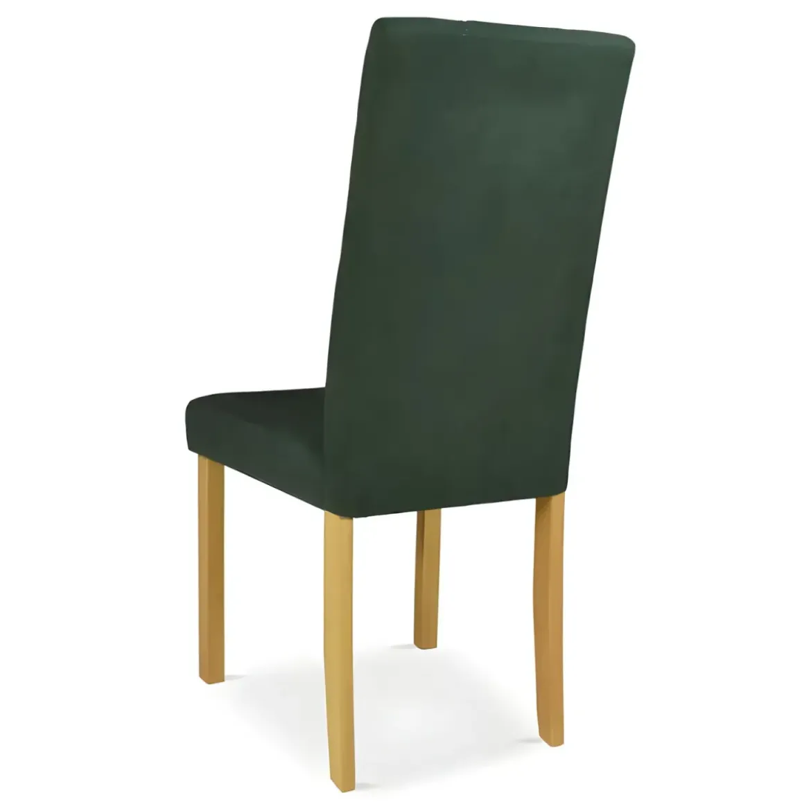 Set 2 Sedie in Tessuto Verde 45x46,5x100 cm Gambe Rovere Sala da Pranzo