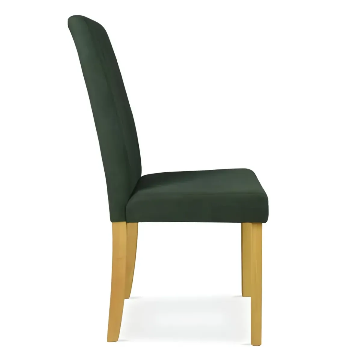 Set 2 Sedie in Tessuto Verde 45x46,5x100 cm Gambe Rovere Sala da Pranzo