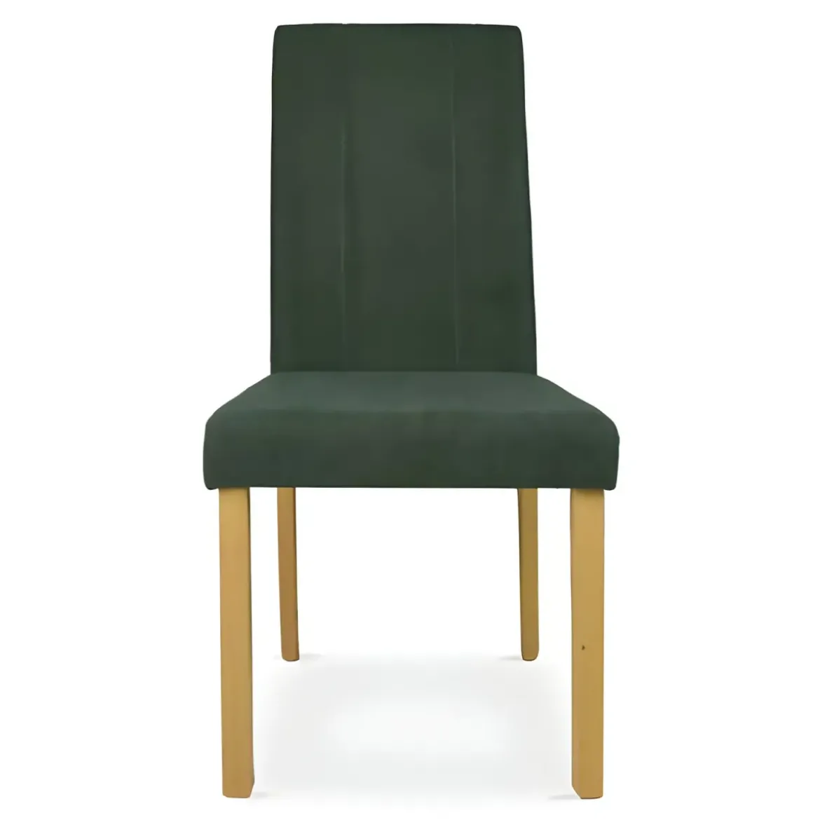 Set 2 Sedie in Tessuto Verde 45x46,5x100 cm Gambe Rovere Sala da Pranzo