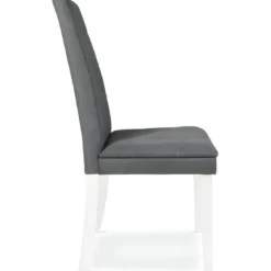 Set 2 Sedie Seduta in Tessuto Grigio Gambe Legno Bianco 46x59,5x101 cm