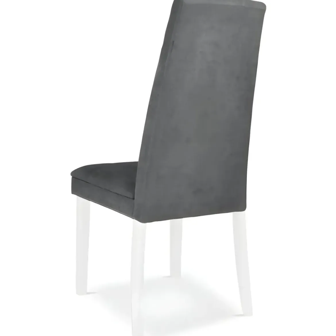 Set 2 Sedie Seduta in Tessuto Grigio Gambe Legno Bianco 46x59,5x101 cm