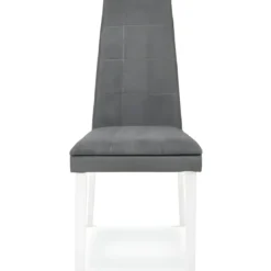 Set 2 Sedie Seduta in Tessuto Grigio Gambe Legno Bianco 46x59,5x101 cm