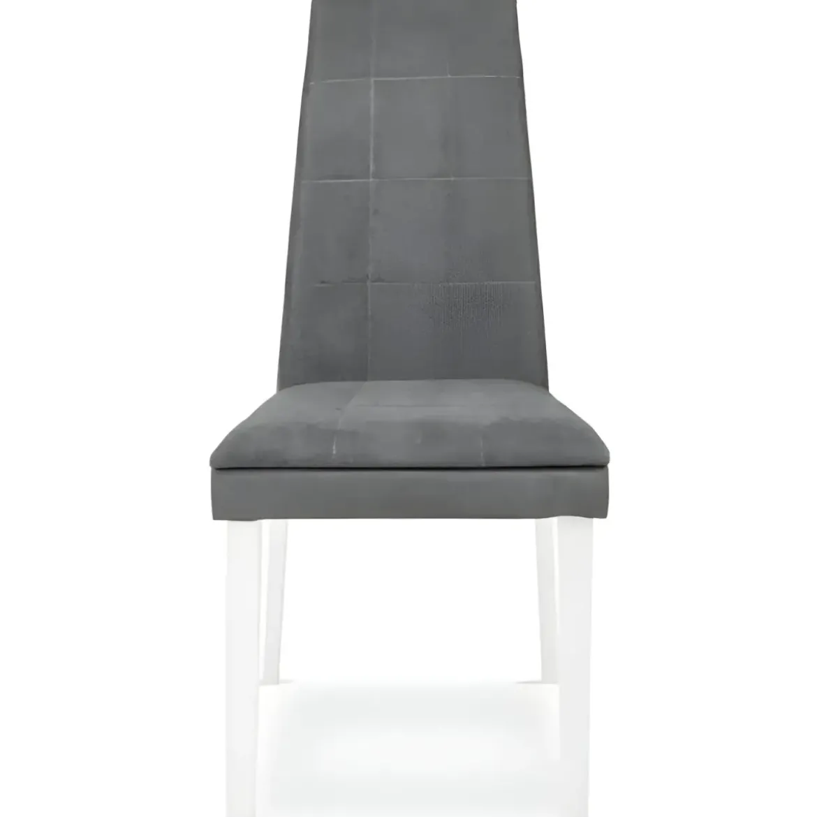 Set 2 Sedie Seduta in Tessuto Grigio Gambe Legno Bianco 46x59,5x101 cm