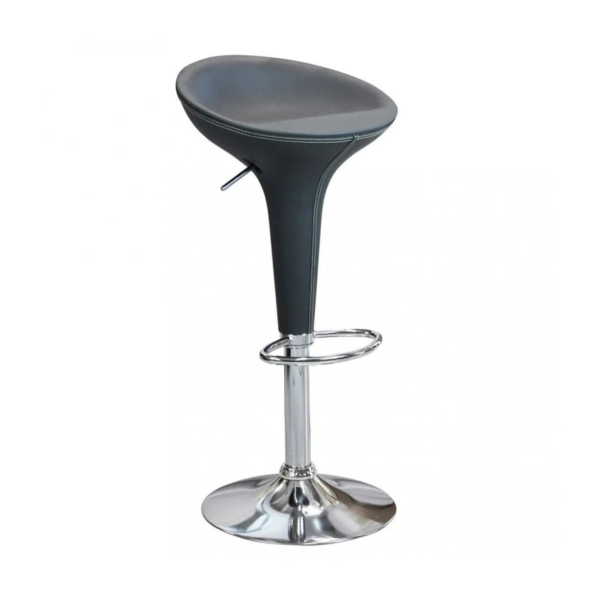 Set 2 Sgabelli da Bar Girevoli Grigio Regolabili con Schienale