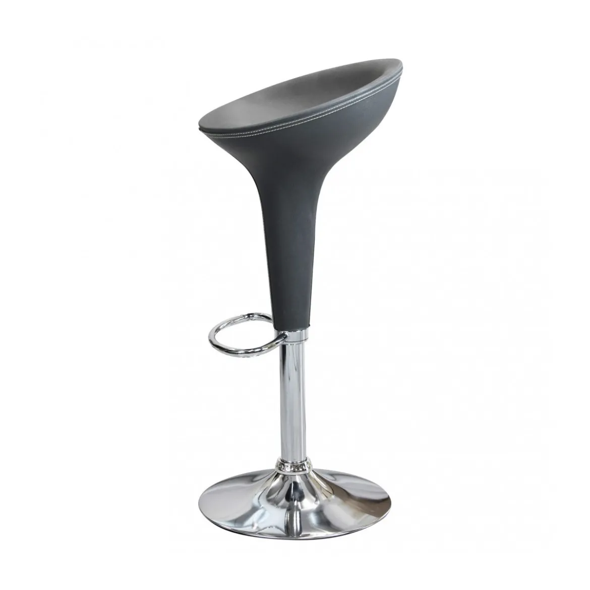 Set 2 Sgabelli da Bar Girevoli Grigio Regolabili con Schienale