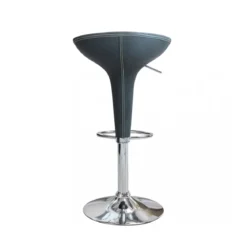Set 2 Sgabelli da Bar Girevoli Grigio Regolabili con Schienale