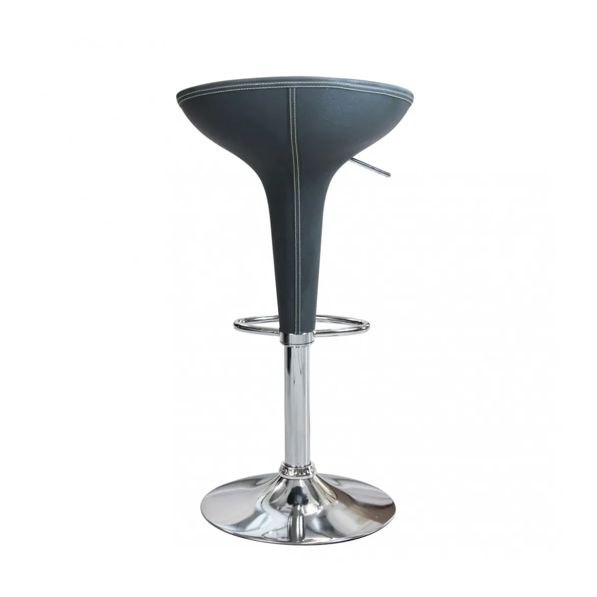Set 2 Sgabelli da Bar Girevoli Grigio Regolabili con Schienale