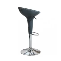 Set 2 Sgabelli da Bar Girevoli Grigio Regolabili con Schienale