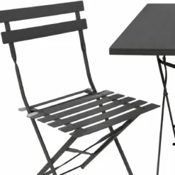 Set Tavolo da Giardino Rettangolare 70x110 cm con 4 Sedie Antracite