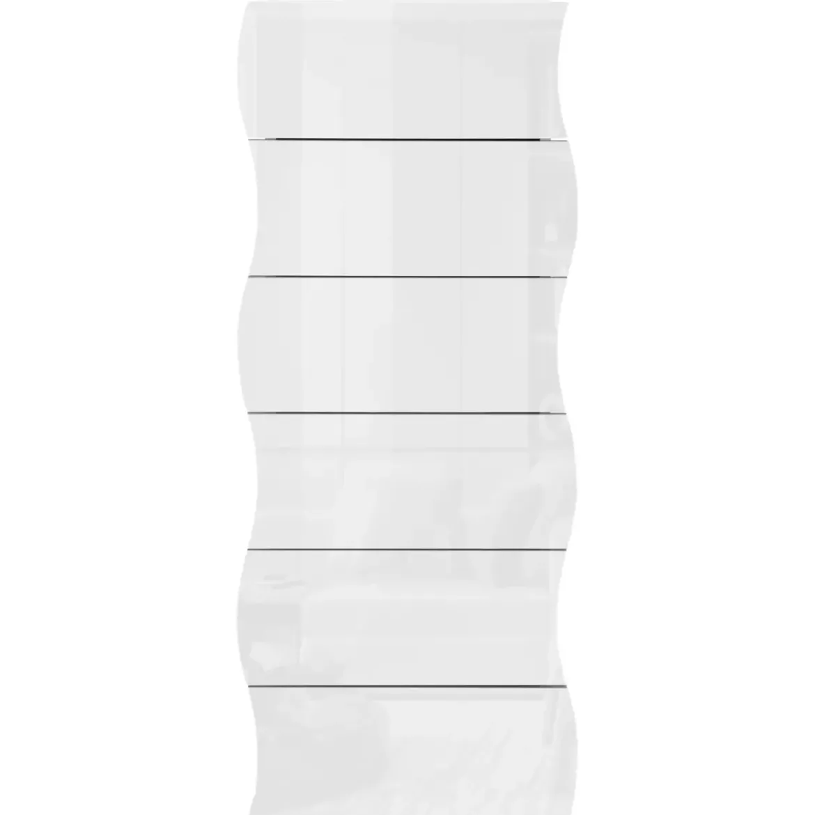 Settimino con 6 Cassetti Onda in Legno Bianco Lucido Camera Ingresso