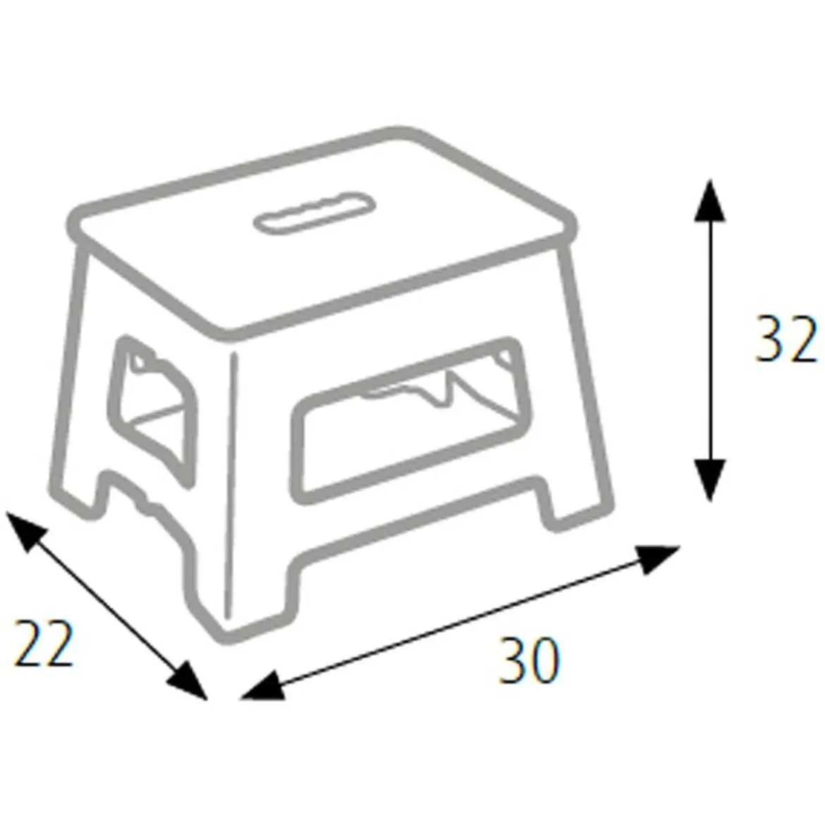Sgabello Bianco Pieghevole Salvaspazio per la Casa Alto 32 cm in Plastica