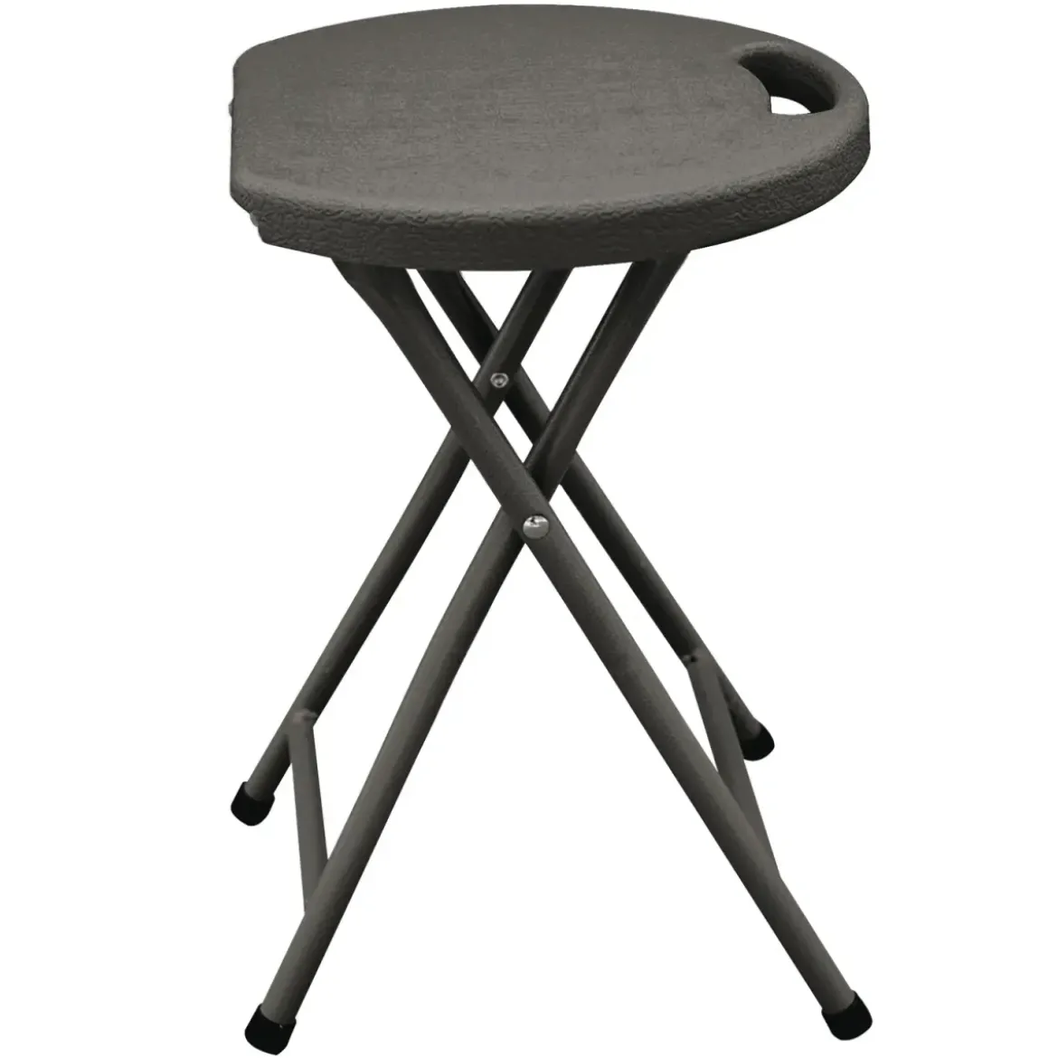 Sgabello Pieghevole Noce in Acciaio e HDPE 30x30x44 cm da Interno