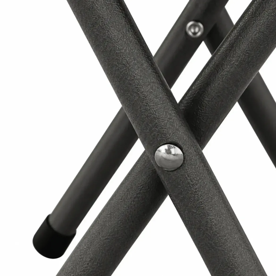 Sgabello Pieghevole Noce in Acciaio e HDPE 30x30x44 cm da Interno