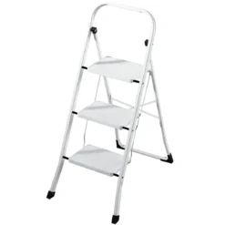 Sgabello Scaletta Pieghevole in Acciaio 3 Gradini 104 cm Salvaspazio