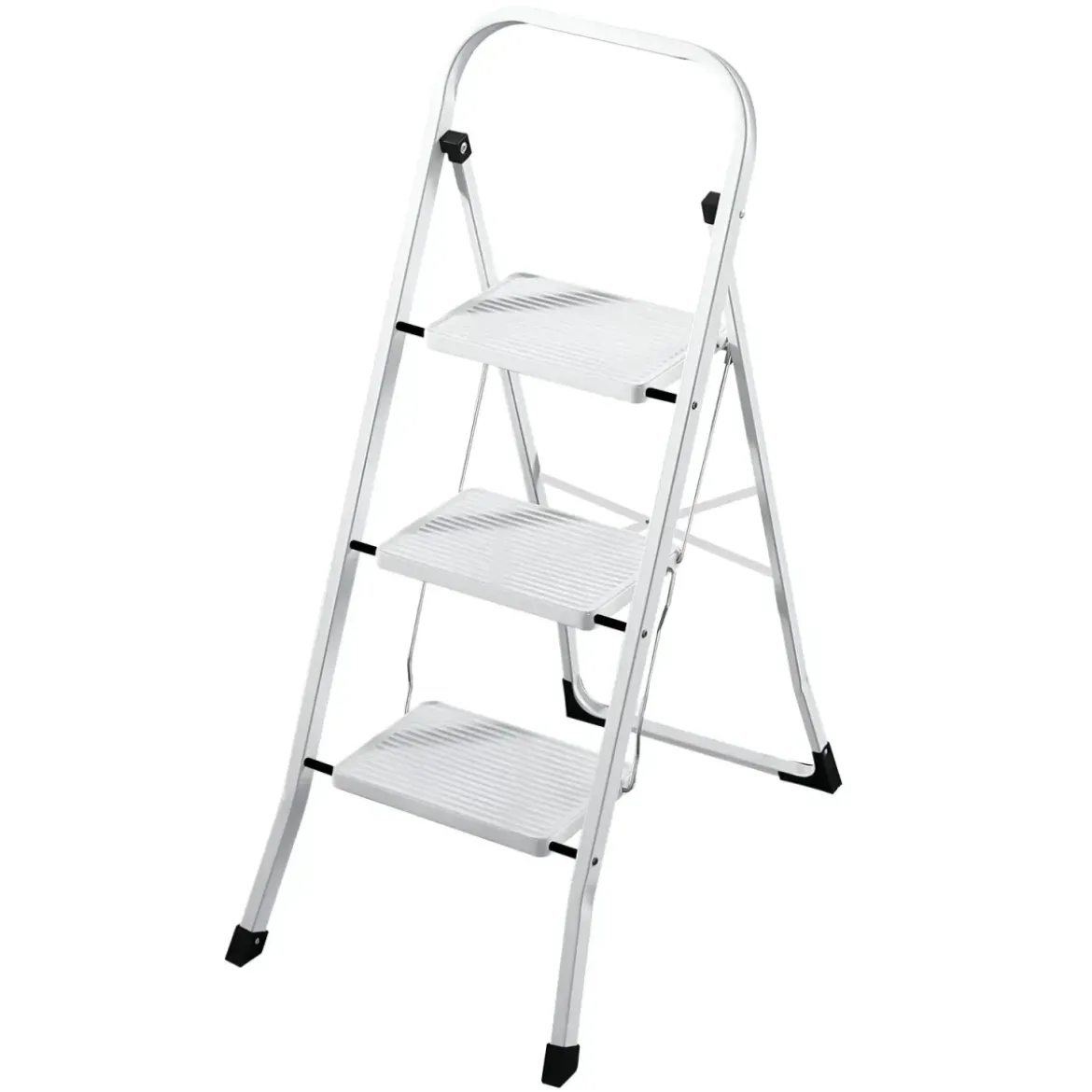Sgabello Scaletta Pieghevole in Acciaio 3 Gradini 104 cm Salvaspazio