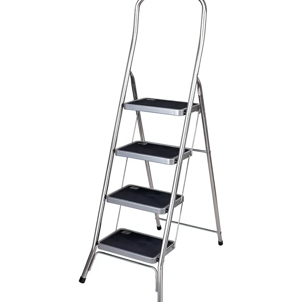 Sgabello Scaletta Pieghevole Facal 4 Gradini Antiscivolo Acciaio Nero