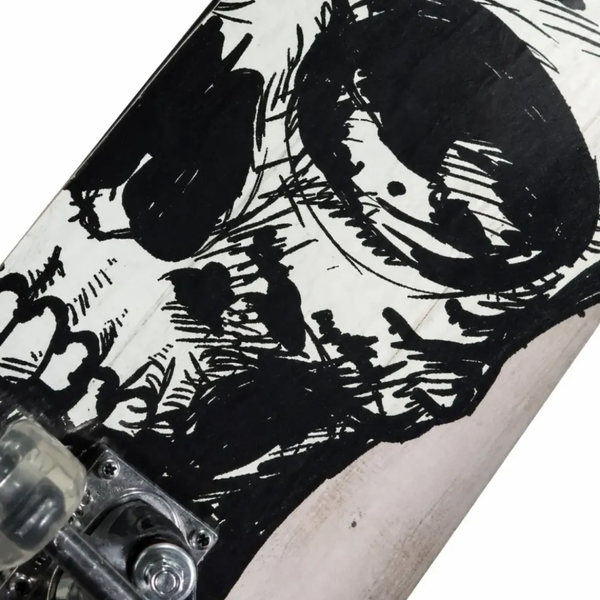 Skateboard 79x20 Scheletro Bianco Acero 9 Strati Truck Alluminio ABEC5