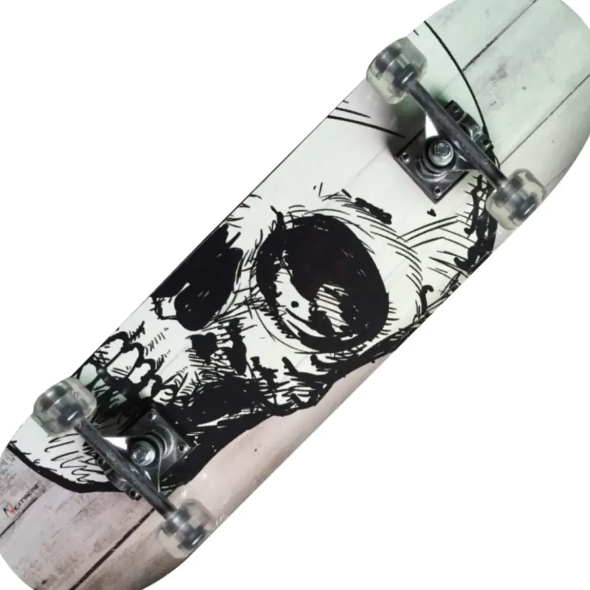 Skateboard 79x20 Scheletro Bianco Acero 9 Strati Truck Alluminio ABEC5