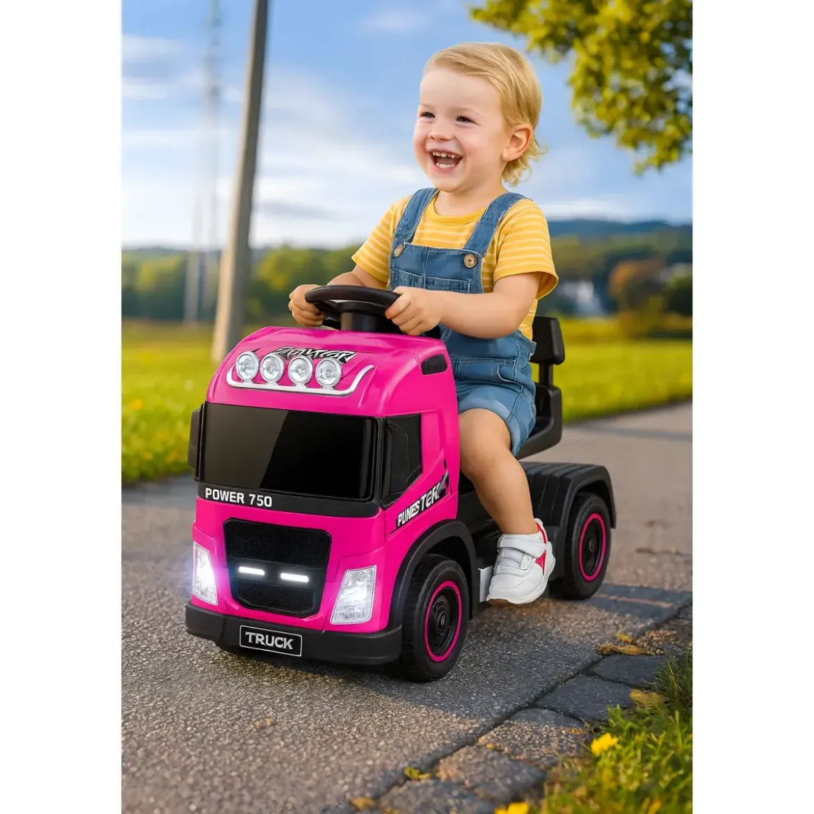 Small Truck Elettrico Macchina per Bambini Rosa a Batteria 6 V con Suoni