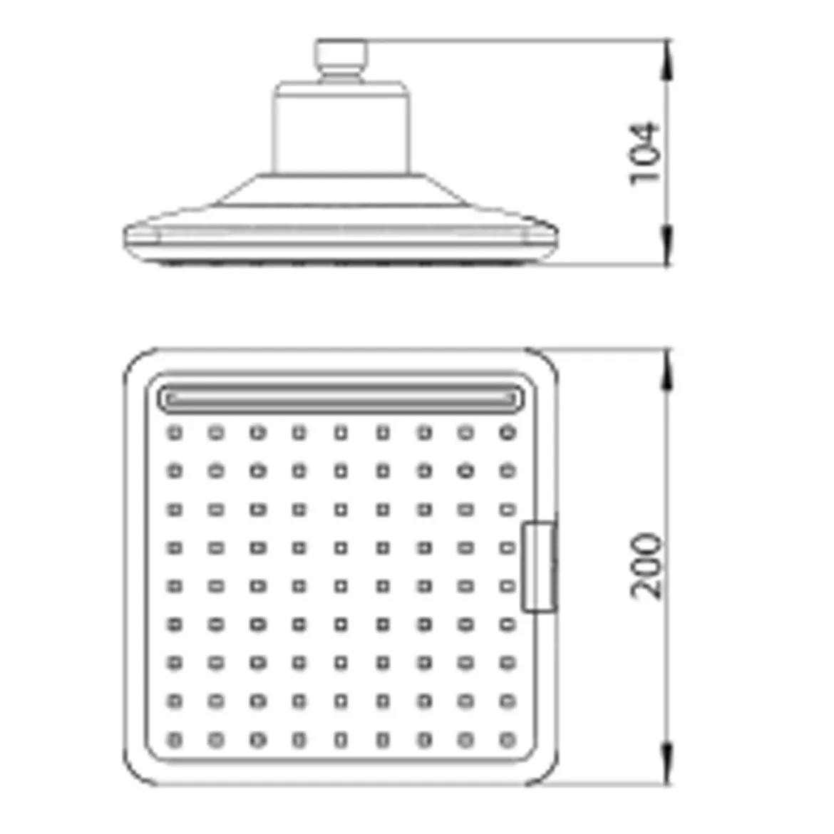 Soffione a Led Quadrato per doccia 25x25 cm