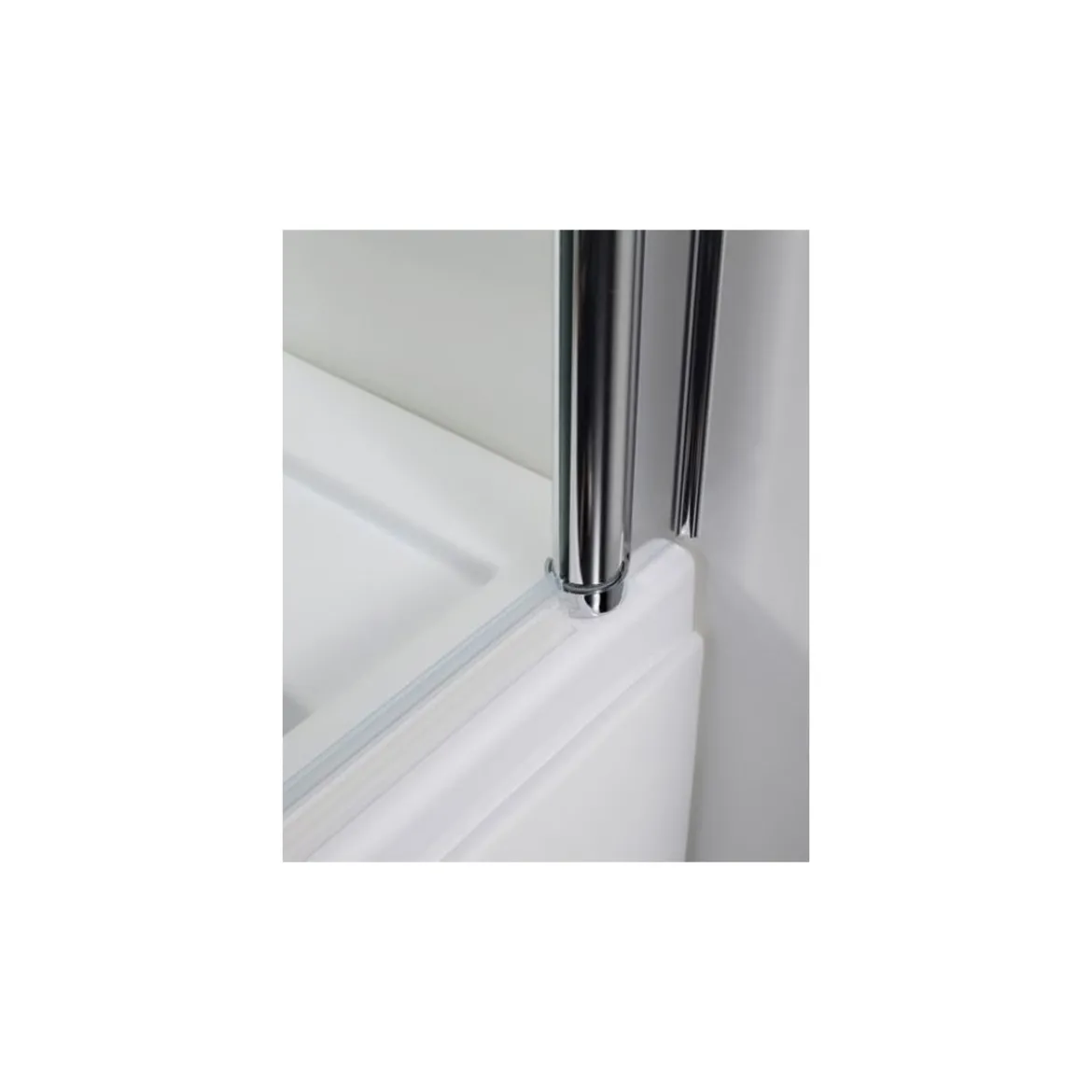 Sopravasca in Vetro 5 mm 86x140 Cristallo Box Parete Vasca da Bagno Cromo Doccia
