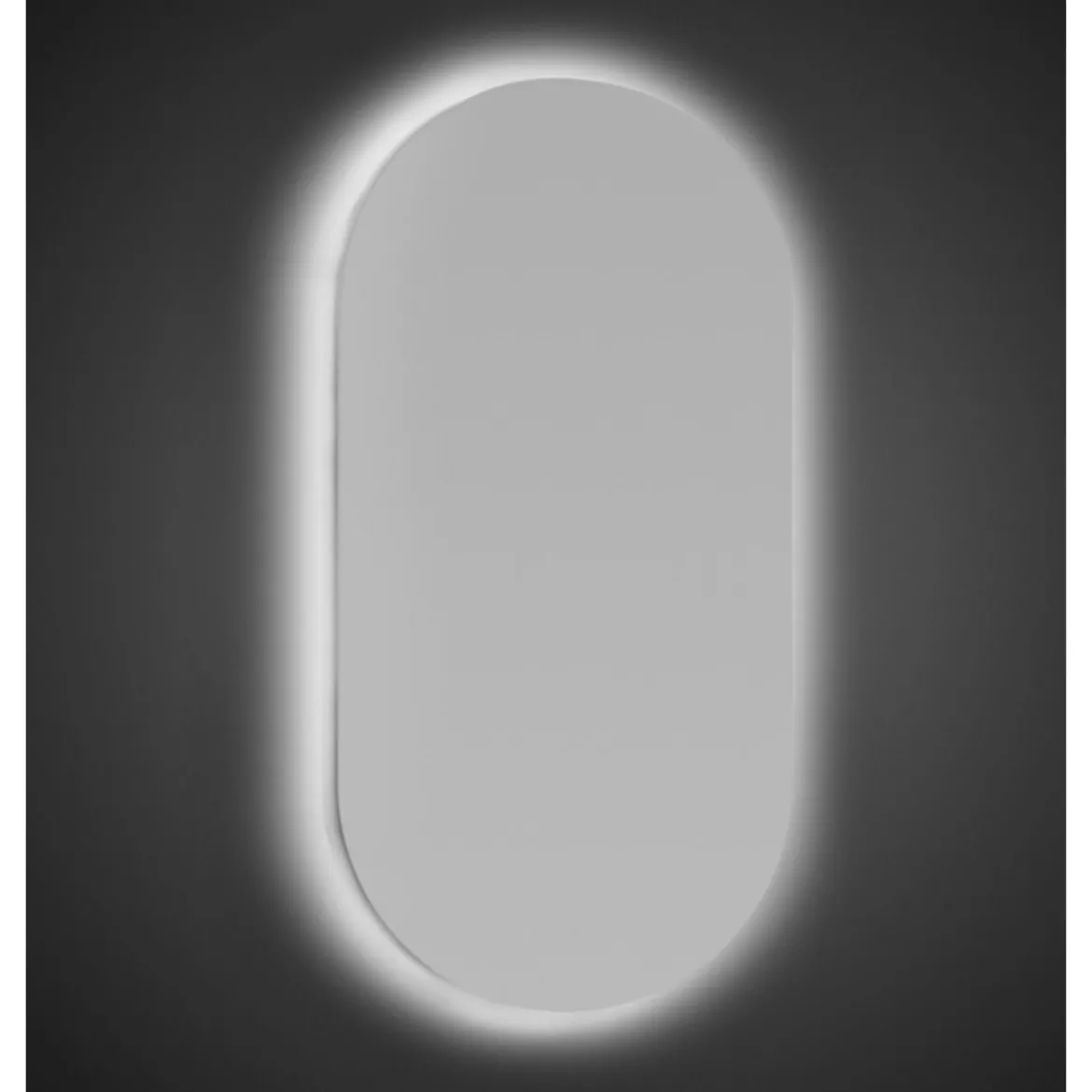 Specchio con Illuminazione a Led 63x110 cm per Bagno Ovale Reversibile