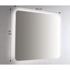 Specchio Retroilluminato da Bagno Rettangolare 100x70 a Led da Parete