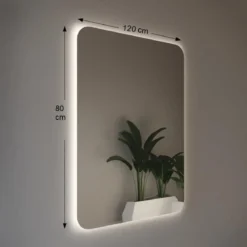 Specchio Rettangolare da Bagno 80x120 con Illuminazione Perimetrale a Led