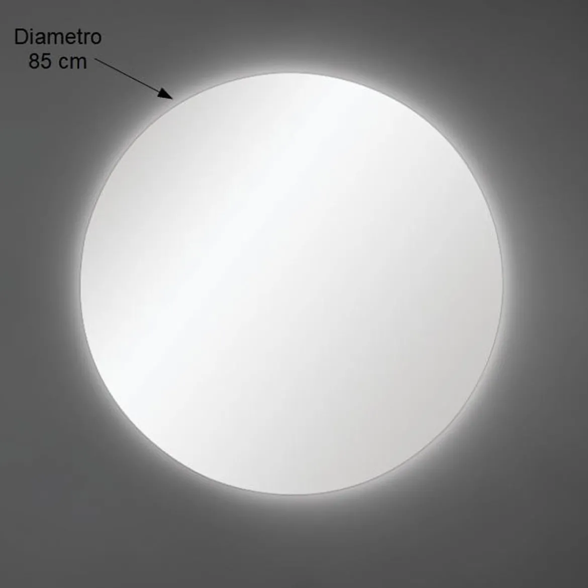 Specchio Rotondo 85 cm Moderno Illuminazione Perimetrale Led per Bagno