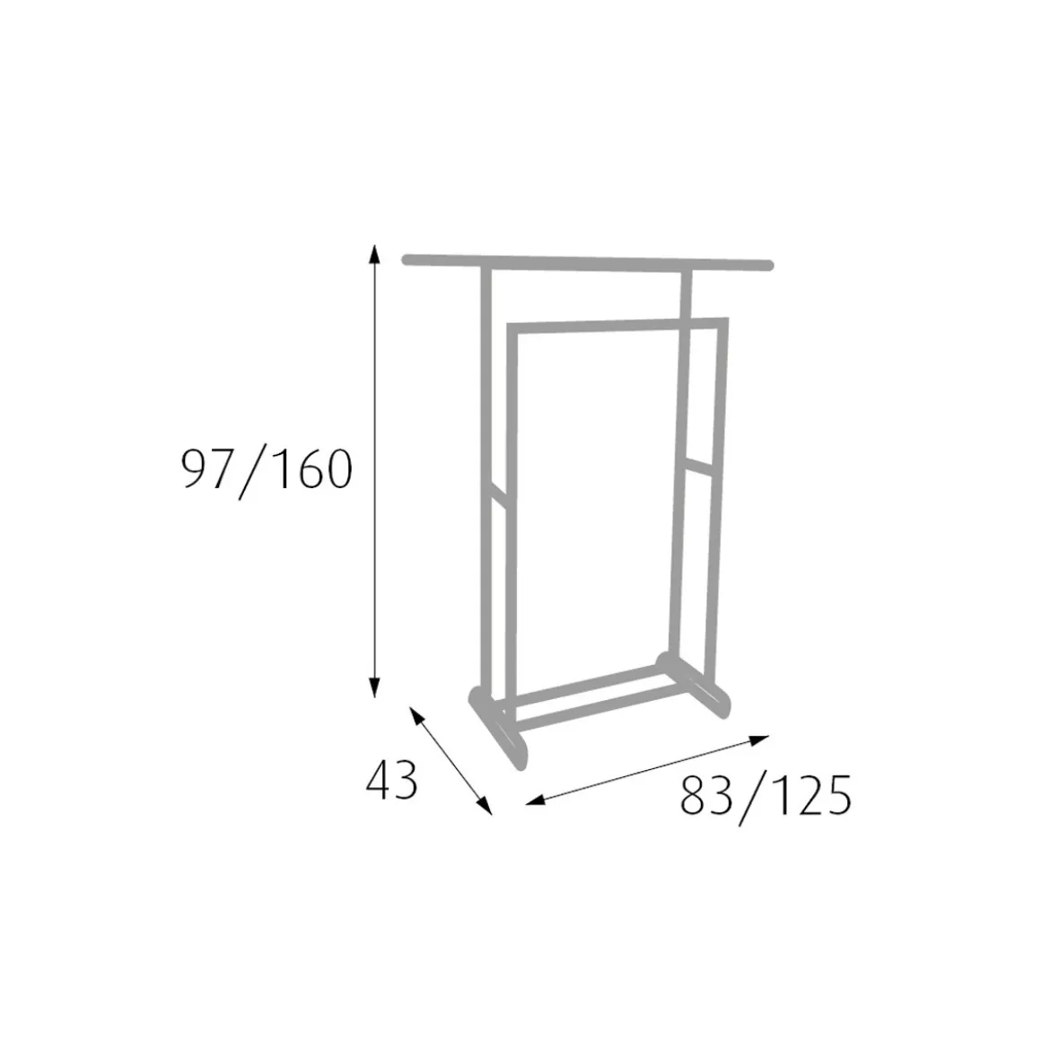 Stand Carrello Stender Appendiabiti Estensibile Porta Abiti Ruote Attaccapanni