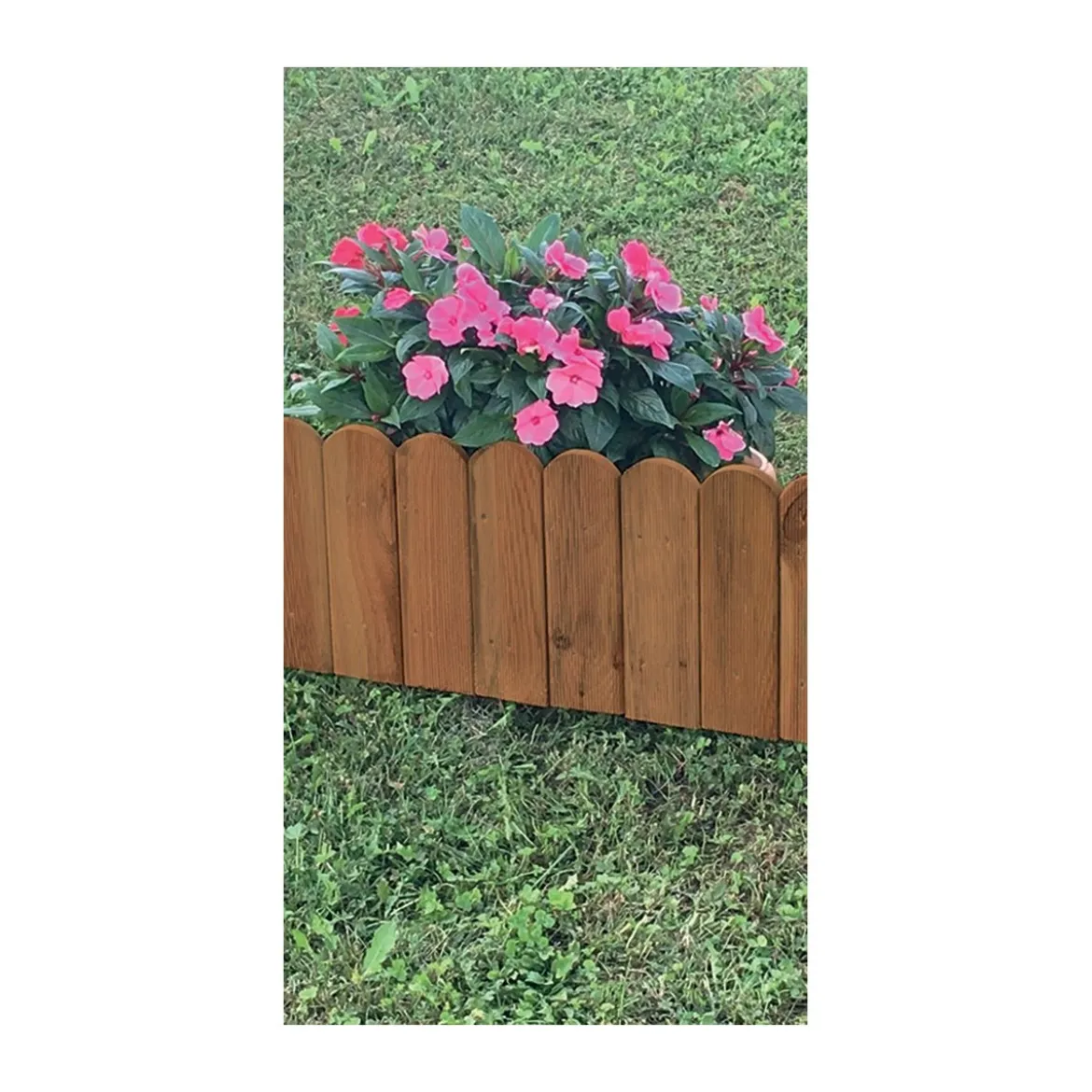 Steccato Bordura Aiuola 120 cm da Giardino Recinzione Staccionata In Legno Pino