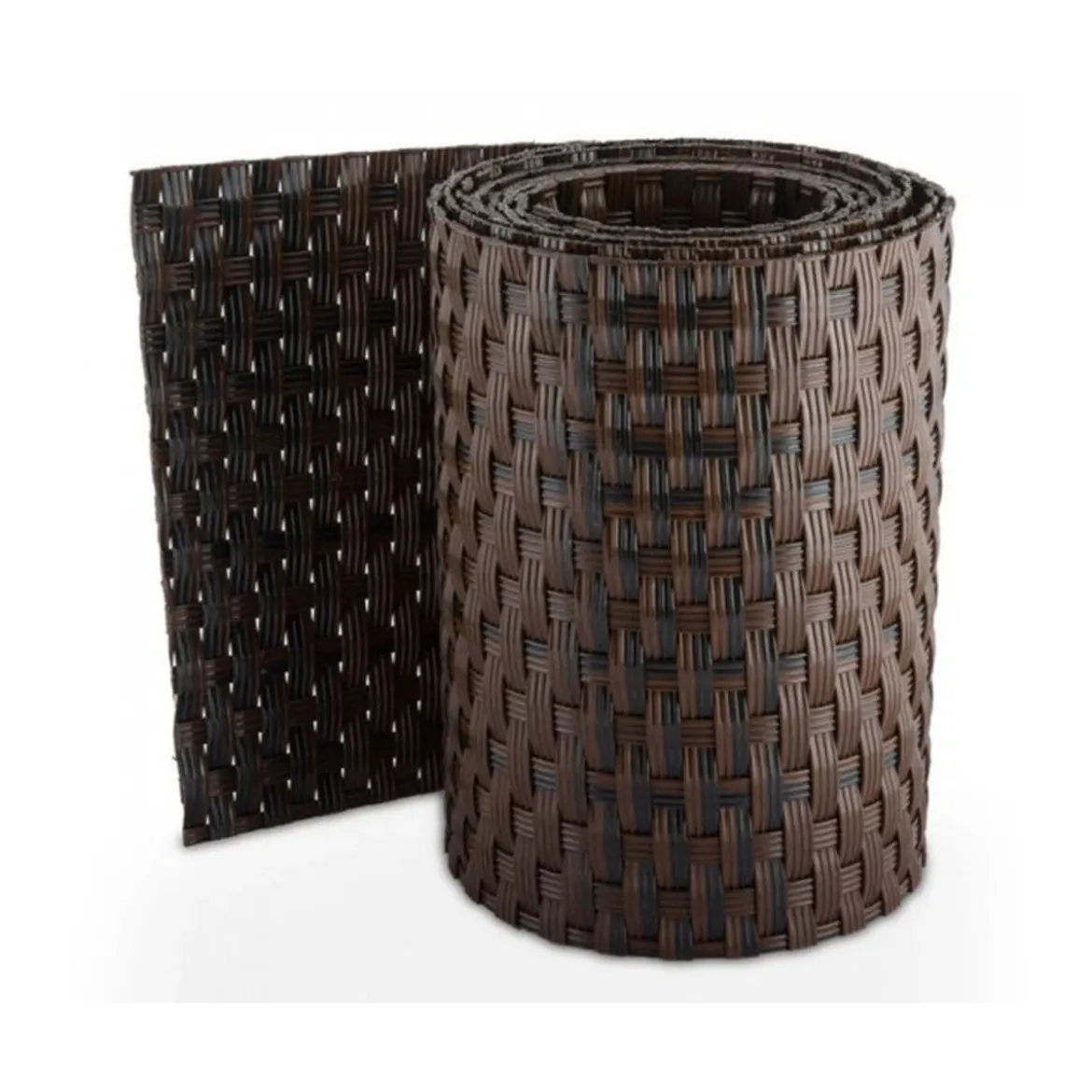Striscia Frangivista per Recinzione in Rattan 90x300 cm Marrone