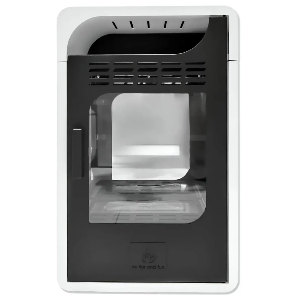 Stufa a Bioetanolo Ventilata 3 kW a Pavimento Bruciatore 1,5 lt Bianco