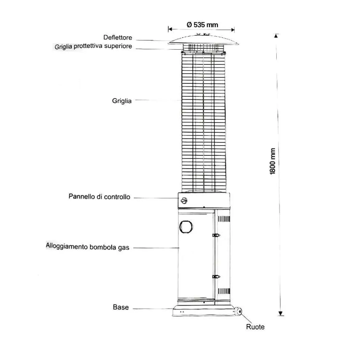 Stufa a Gas GPL Fungo da Esterno per Patio Terrazzo Riscaldamento Riscaldanti