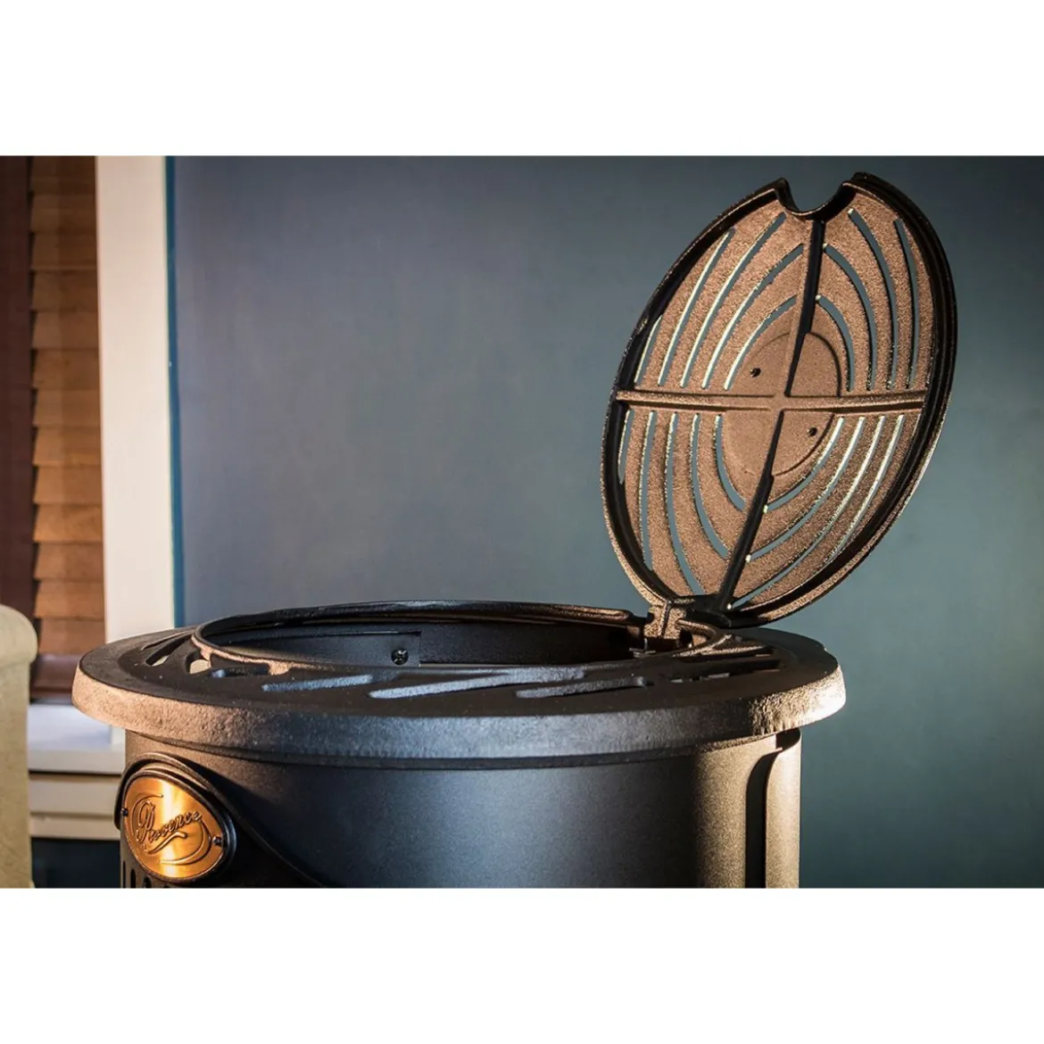 Stufa a Gas 3.4 Kw Effetto Camino Fiamma Vera Nero Matt con Controllo Calore