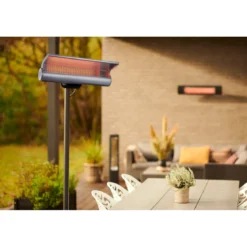 Stufa a Infrarossi da Terra 2000W Riscaldatore Esterno con Piantana