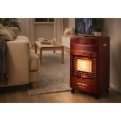 Stufa a Infrarossi Gas 4100W Portatile Bordeaux Valvola di Sicurezza