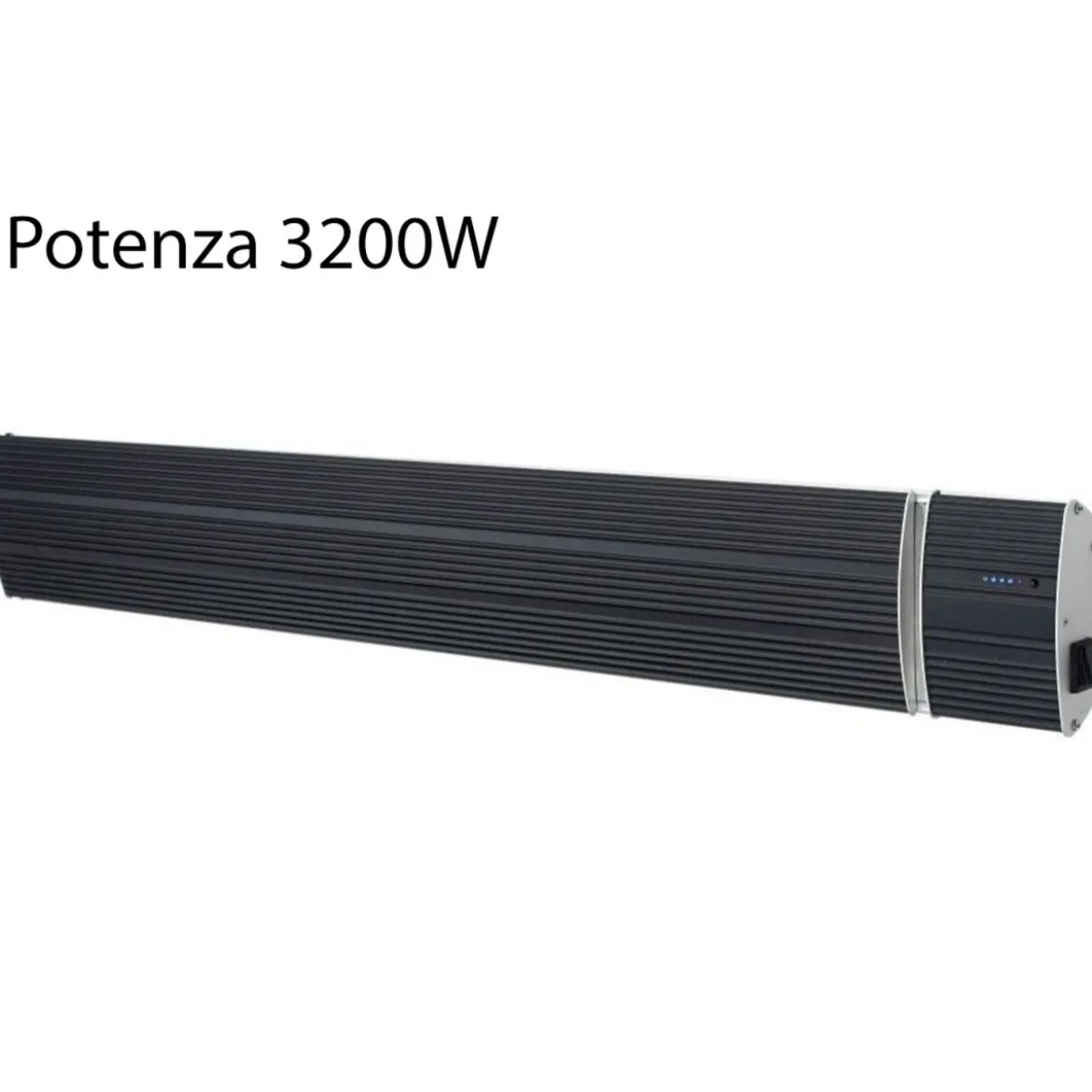 Stufa a Infrarossi per Esterno con Telecomando 3200W in Ceramica Nera