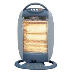 Stufa Elettrica Alogena Oscillante 1200W Compatta 3 Livelli Grigio