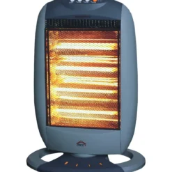 Stufa Elettrica Alogena Oscillante 1600W 4 Livelli Grigio da Interno